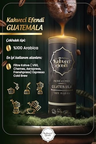 Efendi Guatemala Filtre Kahve Premium Teneke Kutu 150 Gr S