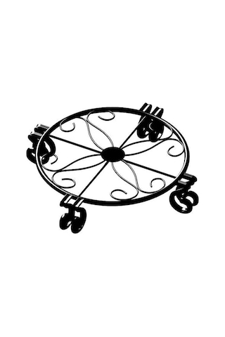 Yaozixa Büyük Boy Siyah Metal Çelik Süs Bitki Tutucu, Dışarıda Ve İçeride Kullanım, Pas Koruyucu, Sağlam Dört Ayaklı Susturucu