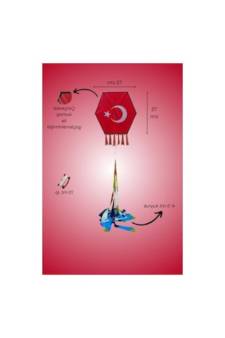Kumaş Çerçeveli Altıgen Uçurtma, Renkli Ve Eğlenceli Tasarım