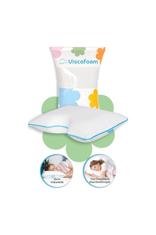 Viscofoam Shoulder Yan Yatanlar Boyun Destekli Ortopedik Yastık Boyun Destekli Visco Yastık - 58x40x12cm
