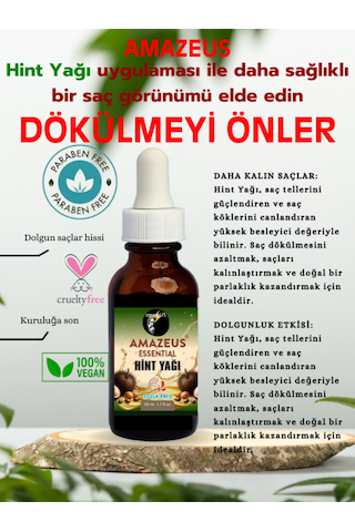 Amazeus Hint Yağı %100 Saf Ve Doğal Besleyici Etki 50 Ml / 1.7 Fl Oz 20 ML