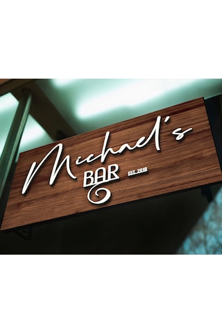 Bk Gift Kişiye Özel Kabartma Tasarım Ahşap Bar Tabelası, Home Bar Tabela, Rustik Ev Dekorasyonu, Duvar Dekoru-18