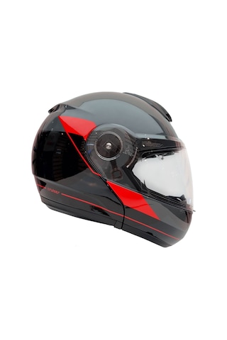 Zeus ZS-3050 BE7 Grey Red Çene Açılır Kask