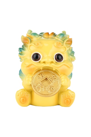 Neevoyu Küçük Sarı Pixiu Reçine Figürü - Para Ve Şans Simgesi, Masaüstü, Otomobil Dekorasyonu, Hediye Özel