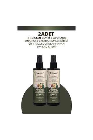 Tresan Coconut Avokado Durulanmayan Saç Kremi 250 Ml 2 Adet