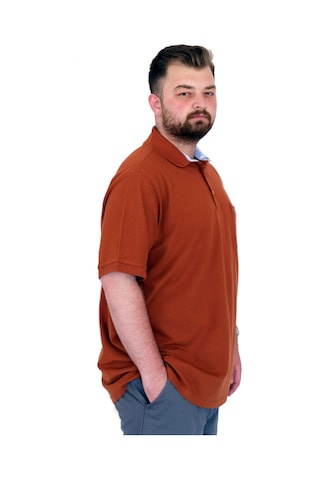Mode Xl Büyük Beden Erkek T-shirt Polo Yaka Cepli Klasik Pike 20552 Tarçın Kahverengi