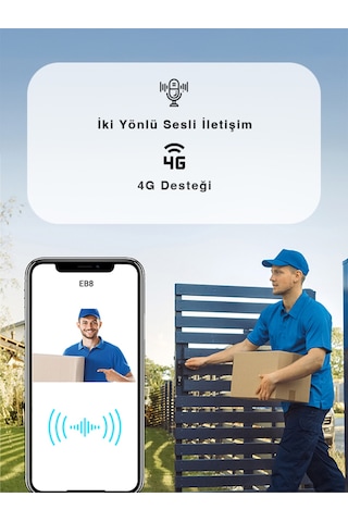 Eb8 4g Bataryalı Pt Kamera Sım Kartlı Güvenlik Kamerası, Gece Görüşlü Fynix Teknoloji