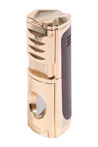 Parmida 3 Torch Pürmüz Kesici & Delicili Gold Metal Puro Çakmağı - Tr9525