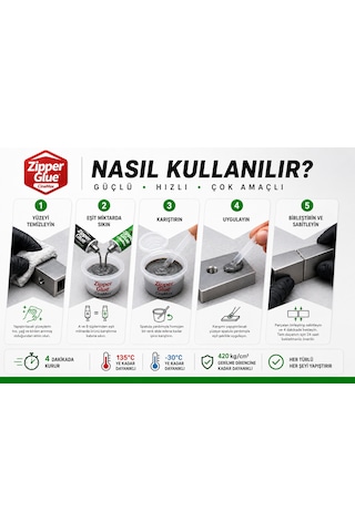 Çift Bileşenli Epoksi Yapıştırıcı 16 Gr Metal Plastik Ahşap Cam Seramik Taş İçin Güçlü Hızlı Yapıştırıcı 2 Dakika Kuruma