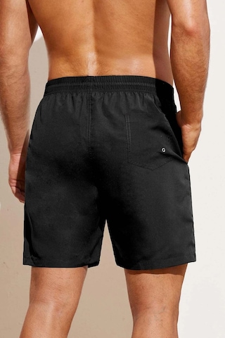 Angelsin Erkek Basic Standart Boy Mayo Cepli Deniz Şortu Siyah