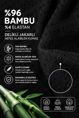 Westicgiyim Erkek Bambu Atlet %96 Bambu Delikli Jakarlı Nefes Alabilen Esnek Günlük Atlet Gri