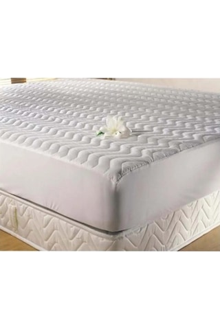 Bassalini Home Kapitoneli Fitted Sıvı Geçirmez Çift Kişilik Alez Beyaz