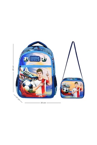 Waddell Futbol Ilkokul Erkek Sirt Cantasi Ve Beslenme Cantasi Okul Cantasi Lacivert