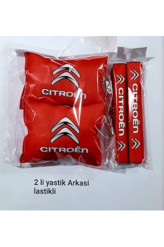 Cıtroen Oto Boyun Yastık Minder - Araç - 2 Adet Yastık Kemer (546902331)