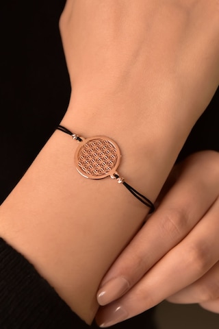 Papatya Silver 925 Ayar Gümüş Dorika Toplu Rose Kaplama Yaşam Çiçeği Kadın Bileklik