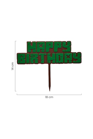 Minecraft Temalı Pasta Üstü Yazısı Happy Birthday Doğum Günü Pasta Üzeri Süsü