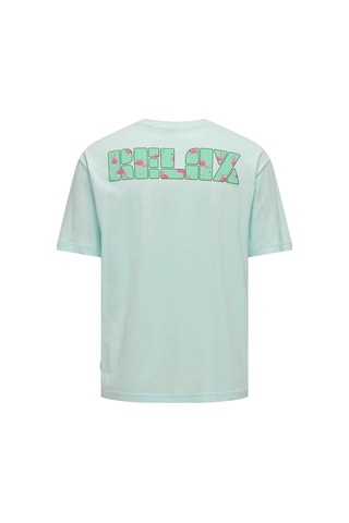 Only Erkek T-shirt 22029519 Onsmervyn Lıfe Rlx Summer Camgöbeği