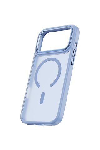 Apple iPhone Uyumlu 18 Pro Kılıf Wiwu Fgg-012 Armorpro Serisi M-safe Özellikli Parmak İzi Önleyici Açık Mavi