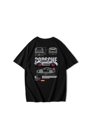 Brz Collection Unisex Oversize 911 Gt3 Rs T-shirt-siyah Siyah