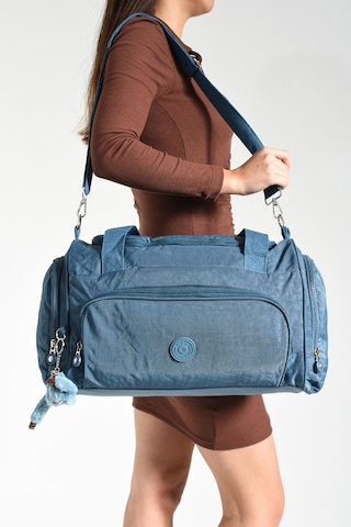 Unisex Kabin Boy Çapraz Askılı Omuz Çantası Seyehat Spor Çantası Hafif Klinkır Kumaş 40 25 Cm Mavi