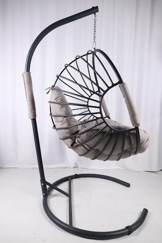 Mandella Galaxy Tek Kişilik Metal Salıncak (Minder Hediyeli) Siyah