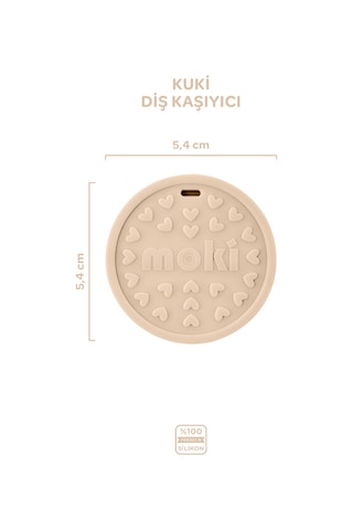 Silikon Diş Kaşıyıcı Kuki Latte Bej