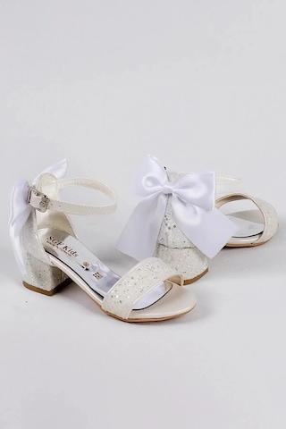 Nese Shoes Işıltılı Ve Fiyonklu Kız Çocuk Topuklu Ayakkabı, Abiye Ayakkabı, Yeni Sezon, Pırıltılı Sedef