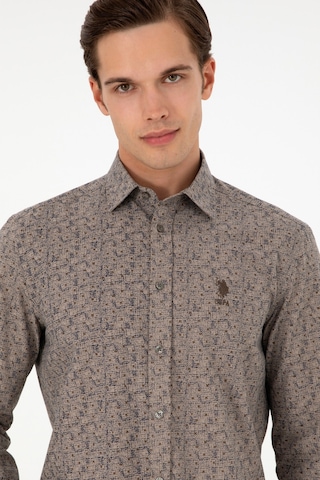 U.s. Polo Assn. Erkek Kum Gömlek Desenli 50296608-vr085 Kum