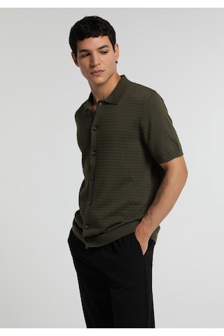 Colin's Colins Regular Fit Polo Yaka Jakarlı Erkek Yeşil Kısa Kol Kazak Cl1080523 Q1.v1 Grn