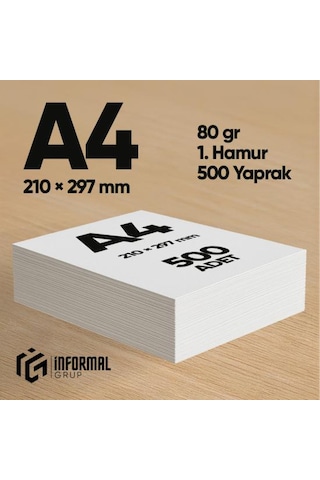 İnformal Fotokopi Kağıdı Premium Kalite A4 80 Gr 500 Yaprak