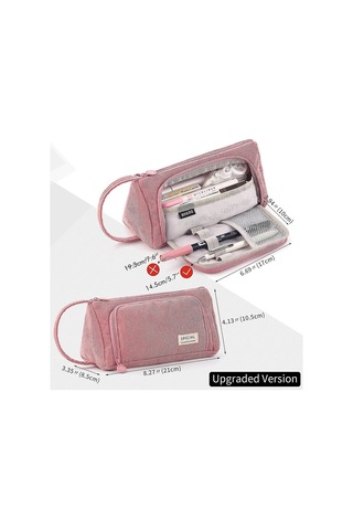 Büyük Kapasiteli Renkli Tuval Saklama Çantası İşaretleyici Kalem Kalem Kutusu Basit Kırtasiye Çantası Tutucu Ortaokul Lise Ofis Üniversite Öğrencisi İçin Girpink Çok Renkli