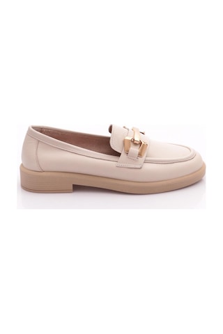 Dgn 2121-yz Kadin Loafer Ayakkabi Ekru