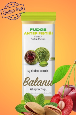Fudge Antep Fıstığı Kaplı Vişneli Meyve Topları 55g X3 Adet