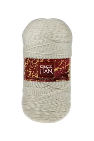 Kürkçü Han Premium 390gr 624m El Örgü İpi Fil Dişi