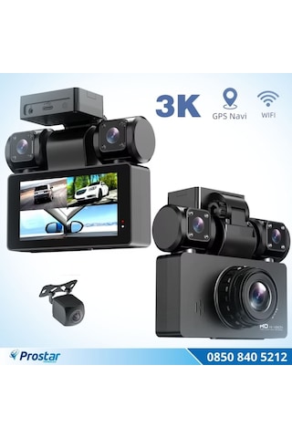 4 Kameralı 3k Ultra Hd Wıfı Gps Park Modu Özellikli 360 Kamera Seti