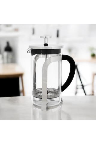 French Press Kahve Ve Çay Demleme Makinası 600 Ml Gri French Press Diğer