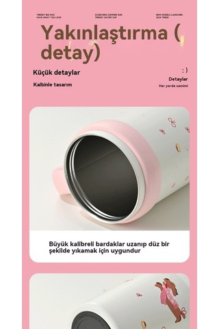 Maoyaya Yakışıklı Ve Büyük Kapasiteli Termos Fincan - Buz Bardağı Beyaz Beyaz