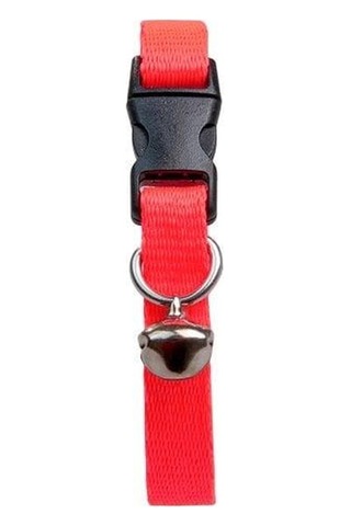Neon Pembe Zilli Ayarlanabilir Kedi Boyun Tasması 22-30 Cm-18491