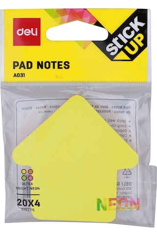 Deli Yapışkanlı Not Kağıdı 4x20yp Renk Ultra Neon A03102