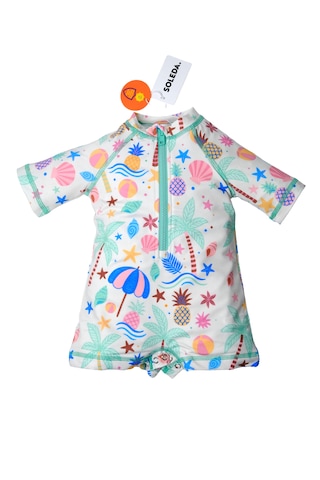 Soleda Uv Korumalı Upf 50+ Bebek Çocuk Tulum Mayo Beach Fun Çok Renkli