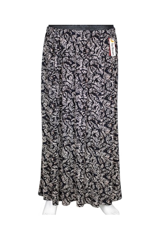 Hesna Kadın Ecem Battal Beden 8 Parça Lastikli Siyah Etek D48 Siyah