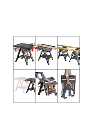 Worx Wx051 Çok Fonksiyonlu Katlanabilir Çalışma Tezgâhı 2 Adet