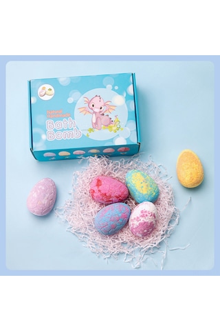 Vkemall Dino Banyo Tuzu Topları Seti - 6 Adet 120g Nemlendirici Ve Rahatlatıcı