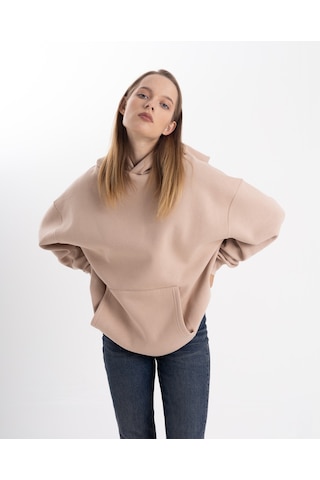Taş Kapşonlu Sweatshirt Taş