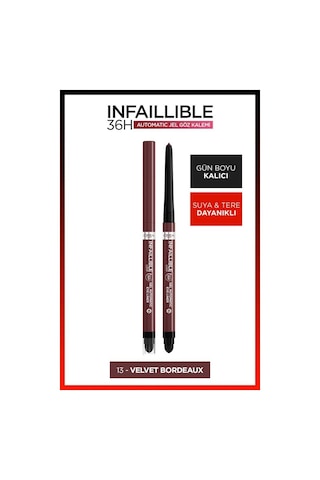 L'Oréal Paris Automatic Jel Infaillible Göz Kalemi 13 Velvet Bordeaux