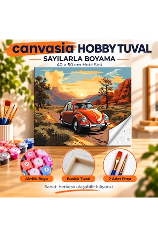 Sayılarla Boyama Numaralı Tuval Seti Boya Fırça Dahil 40x50 Cm Vosvos Yolculuğu
