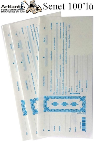 Senet Koçanı 100 Lü 1 Paket Senet Bono Borç Alacak Senedi Poşetli 12x25 Cm