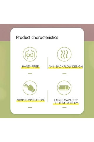 My-376 Taşınabilir Elleri Serbest Elektrikli Göğüs Pompası Sessiz Gizli Göğüs Pompası 3 Mod 9 Emme Seviyesi 180ml Kapasite