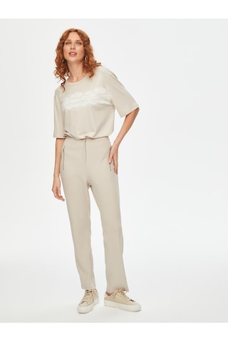 Faik Sönmez Relax Diagonal Dokulu Slım Fit Örme Pantolon 69763 U6976372 Taş