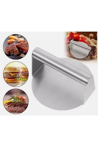 Narkalıp Yuvarlak Paslanmaz Çelik Hamburger Et Pres Aparatı 14cm